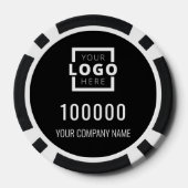 Lot De Jeton De Poker Logo d'entreprise noir (Verso)
