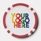 Lot De Jeton De Poker Logo d'entreprise simple blanc (Verso)