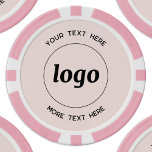 Lot De Jeton De Poker Logo et texte commercial promotionnel Blush Pink<br><div class="desc">Logo simple et texte personnalisé pour promouvoir votre entreprise. Remplacez le logo et le texte par le vôtre pour customiser. Minimaliste et professionnel pour refléter votre marque.</div>