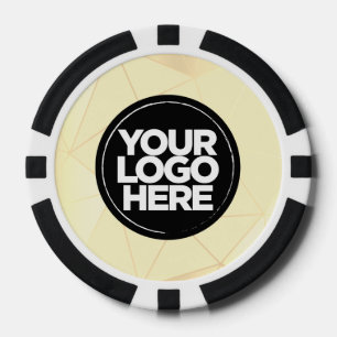Lot De Jeton De Poker Logo et Texte Géométrique Or Personnalisé