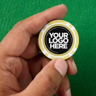 Lot De Jeton De Poker Logo et Texte Personnalisés Cool Jaune