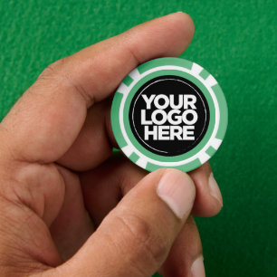 Lot De Jeton De Poker Logo et Texte Personnalisés Cool Pastel Vert