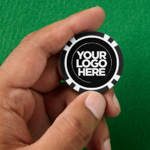 Lot De Jeton De Poker Logo personnalisé et Cool de texte noir et blanc
