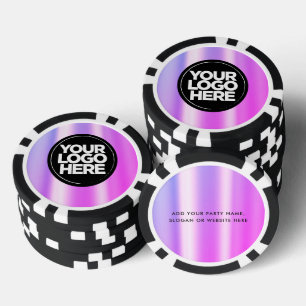 Lot De Jeton De Poker Logo personnalisé et Cool de texte violet