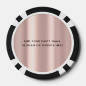 Lot De Jeton De Poker Logo personnalisé et texte rose pâle (Verso)