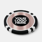 Lot De Jeton De Poker Logo personnalisé et texte rose pâle (Simple)