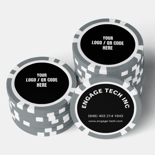 Lot De Jeton De Poker Logo photo personnalisée Marque Code QR (Empiler)