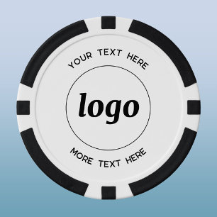 Lot De Jeton De Poker Logo simple et promotion de l'entreprise textuelle