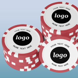 Lot De Jeton De Poker Logo simple et promotion de l'entreprise textuelle