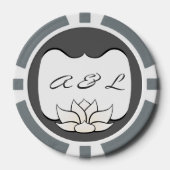 Lot De Jeton De Poker Lotus en blanc (Recto)