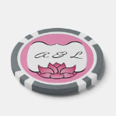 Lot De Jeton De Poker Lotus en rose (Simple)