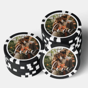 Lot De Jeton De Poker 'Love' Photo couple personnalisée