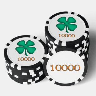 Lot De Jeton De Poker Lucky 4 Leaf Irish Clover bg 10K bande puce de pok