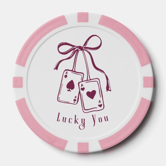 Lot De Jeton De Poker Lucky you cards bow trendy (Recto)