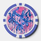 Lot De Jeton De Poker Lys encrés rose et bleu (Recto)