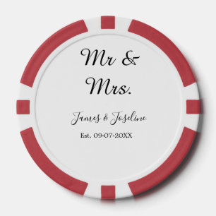 Lot De Jeton De Poker M. et Mme ajoutent le nom est. Date année couple m