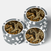 Lot De Jeton De Poker Magnifique style marbré - brun chaud (Empiler)