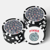 Lot De Jeton De Poker MahJongg tiles design on dark blue (Empiler)