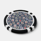 Lot De Jeton De Poker MahJongg tiles design on dark blue (Simple)