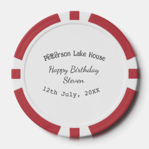 Lot De Jeton De Poker Maison de lac plage joyeux anniversaire ajouter no