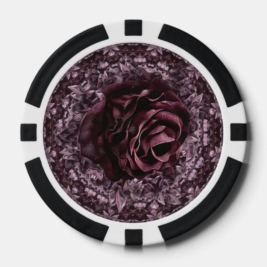 Lot De Jeton De Poker Mandala de rose (Recto)