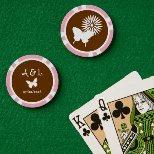 Lot De Jeton De Poker Marguerites et Papillons au Chocolat