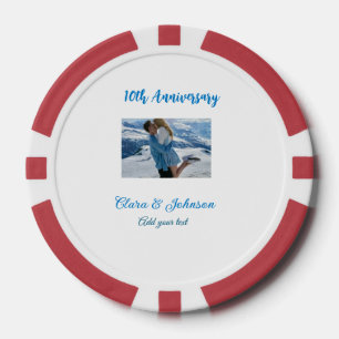 Lot De Jeton De Poker Mariage Anniversaire ajouter nom année image texte