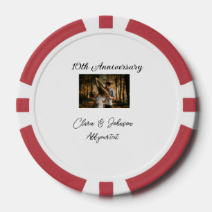 Lot De Jeton De Poker Mariage Anniversaire ajouter nom année image texte
