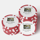 Lot De Jeton De Poker Mariage Anniversaire ajouter nom année image texte (Empiler)