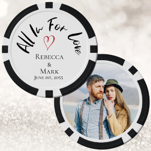 Lot De Jeton De Poker Mariage avec photo personnalisée