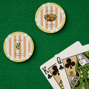 Lot De Jeton De Poker Mariage Citron Orange Méditerranéen Italien