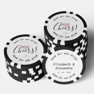 Lot De Jeton De Poker Mariage moderne de vin rouge