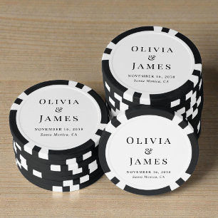 Lot De Jeton De Poker Mariage Monogramme Chic
