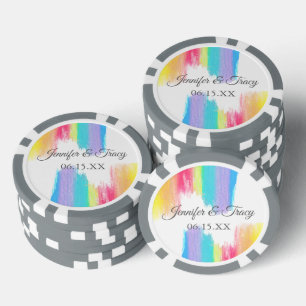 Lot De Jeton De Poker Mariage personnalisé élégant moderne aquarelle arc