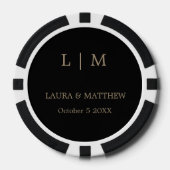 Lot De Jeton De Poker Mariage simple Elegant Black Gold (Recto)