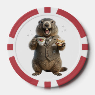 Lot De Jeton De Poker Marmotte buvant du thé