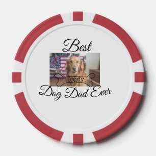 Lot De Jeton De Poker Meilleur chien papa jamais ajouter nom de l'animal