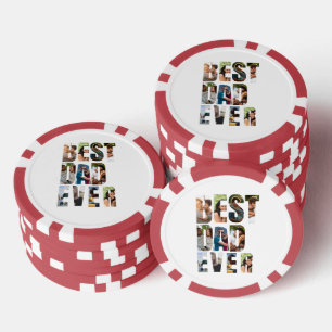 Lot De Jeton De Poker Meilleur Papa du Monde Modèle de maquette de col
