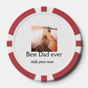 Lot De Jeton De Poker Meilleur papa jamais ajouter nom image fête des pè