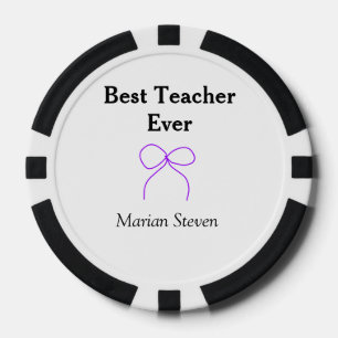 Lot De Jeton De Poker Meilleur professeur jamais ruban violet nom appréc