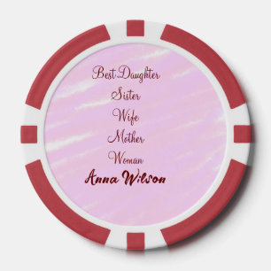 Lot De Jeton De Poker Meilleure femme maman épouse fille ajouter nom tex