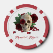 Lot De Jeton De Poker Memento Mori. Crâne aux roses rouges (Verso)