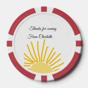 Lot De Jeton De Poker merci d'être venu nom du texte message soleil