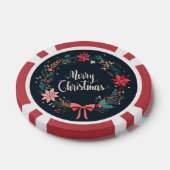 Lot De Jeton De Poker Merry Christmas Floral Wreath (Simple)