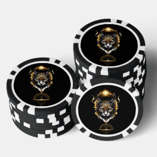 Lot De Jeton De Poker Merveilleux chat noir.