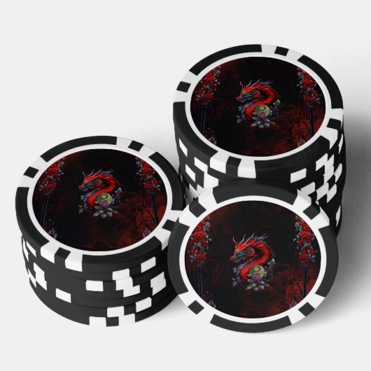 Lot De Jeton De Poker Merveilleux dragon chinois (Empiler)