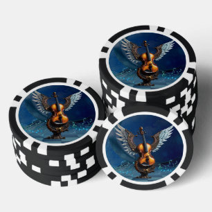 Lot De Jeton De Poker Merveilleux violon élégant avec des ailes.