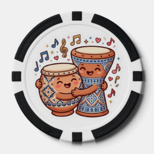 Lot De Jeton De Poker Mignons Tambours Traditionnels Marocains En Argile