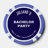 Lot De Jeton De Poker Minimalist Dark Blue Bachelor Party Poker Chips (Verso)