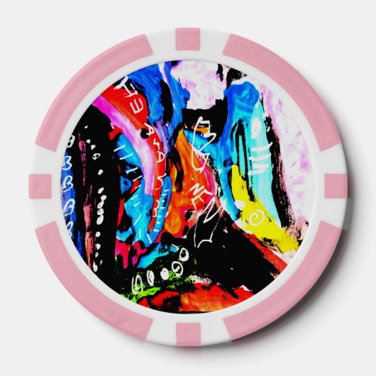 Lot De Jeton De Poker mixte arc-en-ciel (Recto)